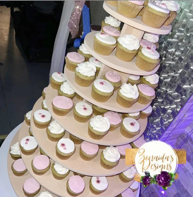 Cupcake Stand 7 Tier MDF Wood Cake Display Dessert Tower