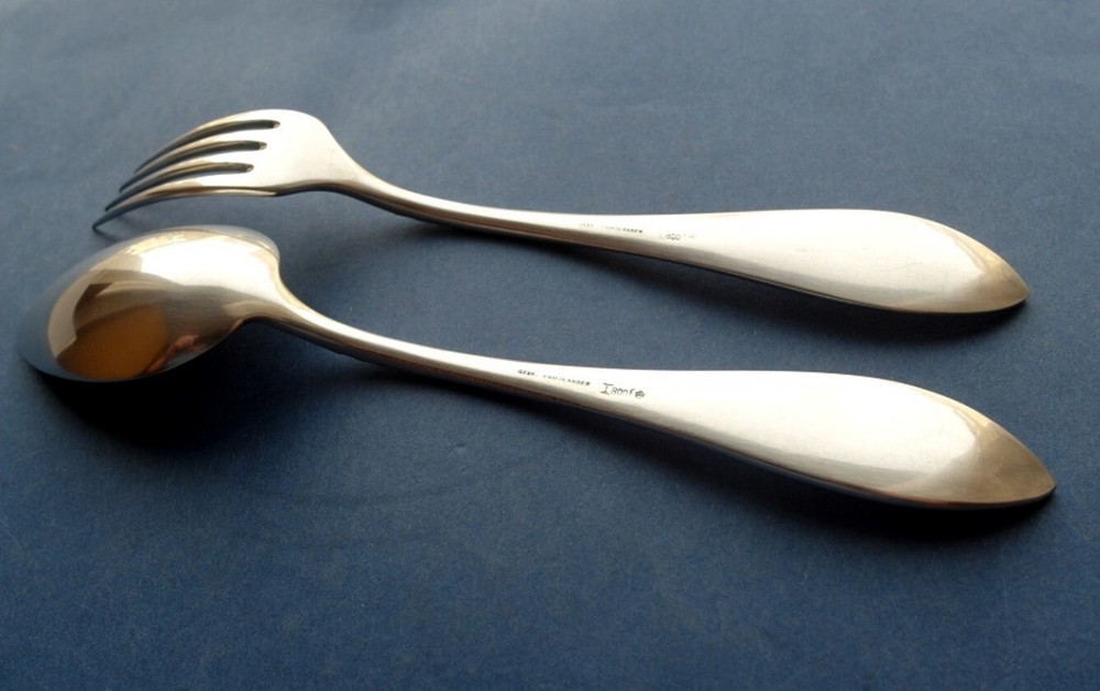 Set Table Fork + Tablespoon Crusade Used Friedländer Koch & Bergfeld Silver E523