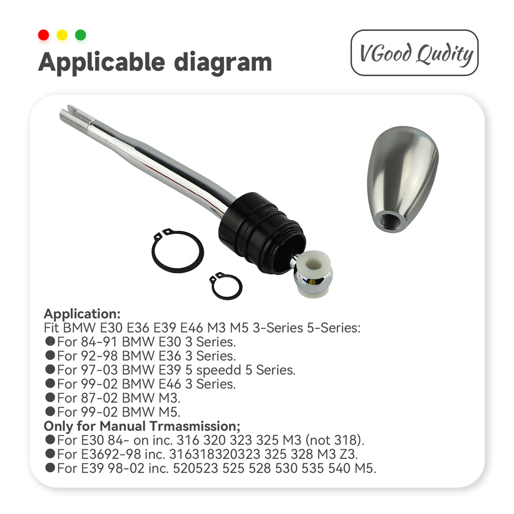 Quick Shift Short Throw Shifter & Knob For BMW E30 E36 E39 E46 M3 M5 3/5 Series