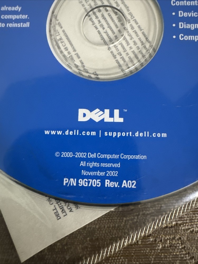 Vintage Dell Dimension Resource CD 2000- 2002 only Drivers and Utilities CD