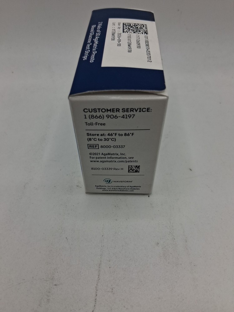 Agamatrix Presto Test Strips 100Ct. Exp:09/302026