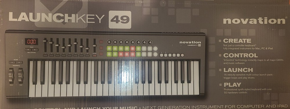 Novation Launchkey 49 USB Midi Controller no power supply - Not Tested