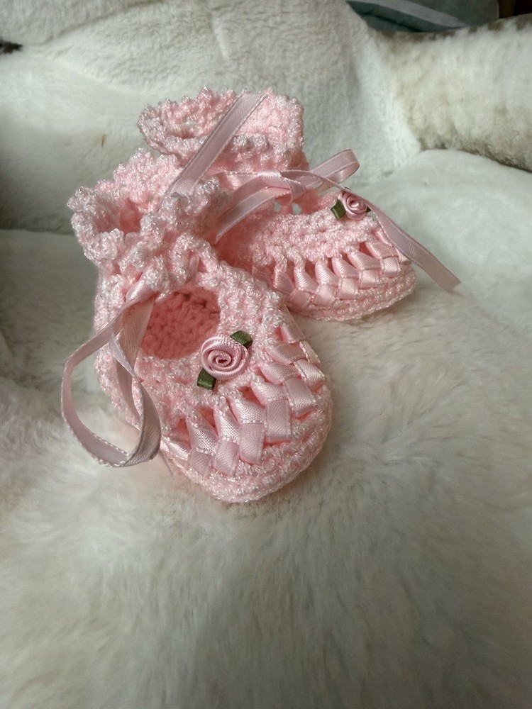 Pink Crocheted Booties