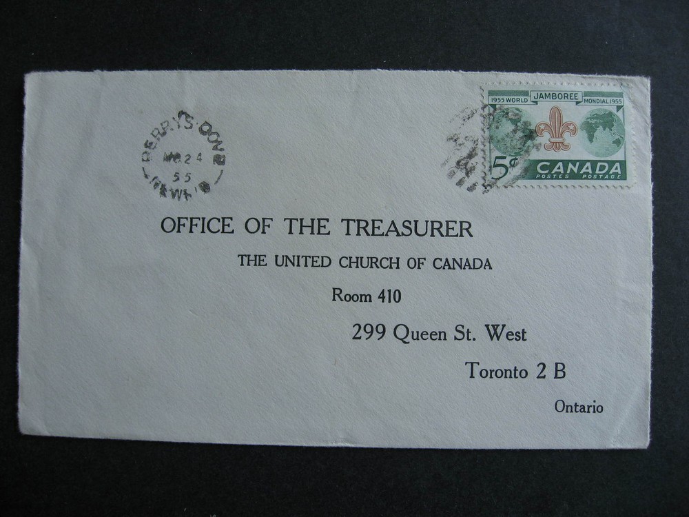 Newfoundland Perrys Cove split ring cancel on cover which is opened on 3 sides