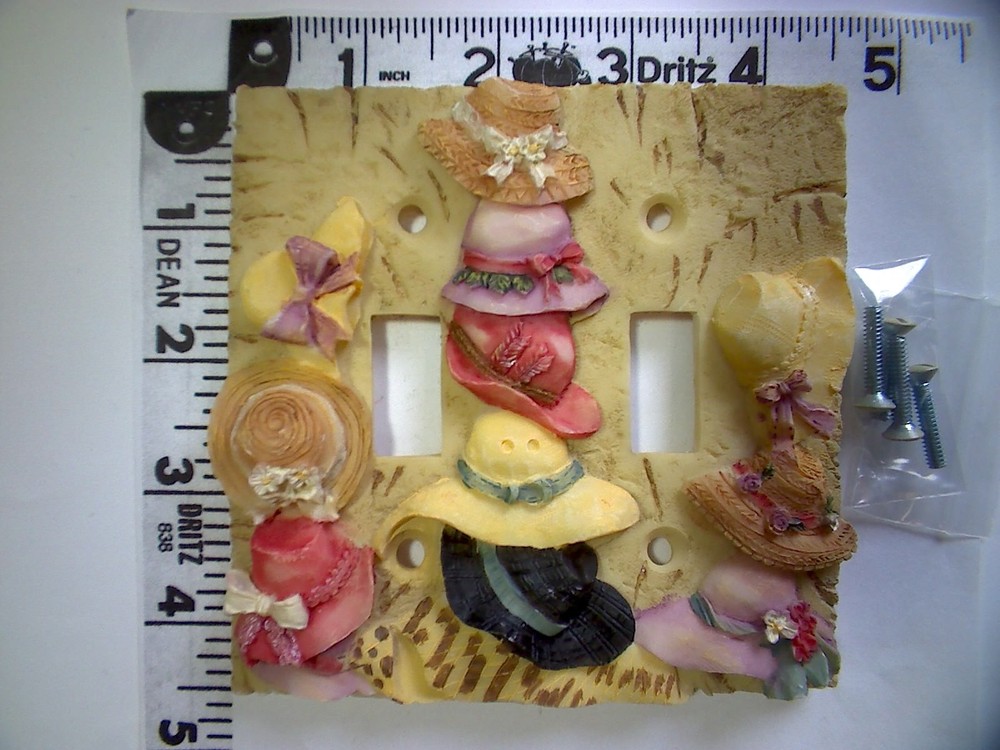 Resin Double Toggle Switchplate Featuring Colorful HATS! on a beach?