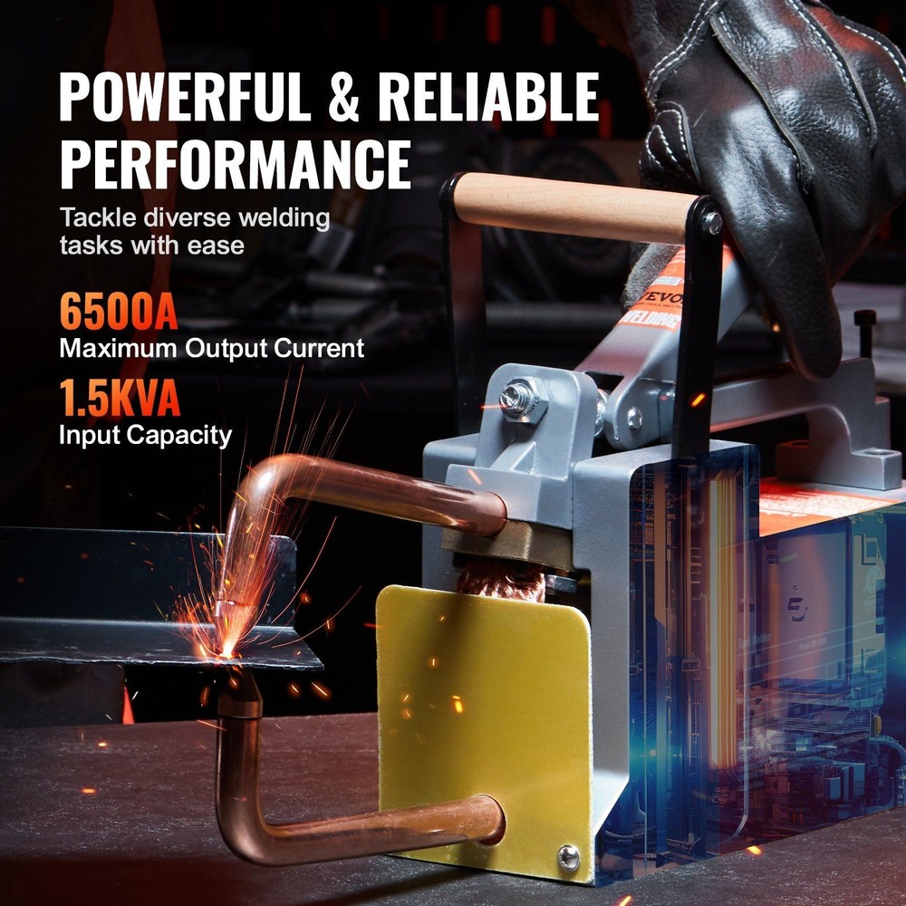 Top Grade Spot Welder 1.5KVA 6500A 1/8in Performance