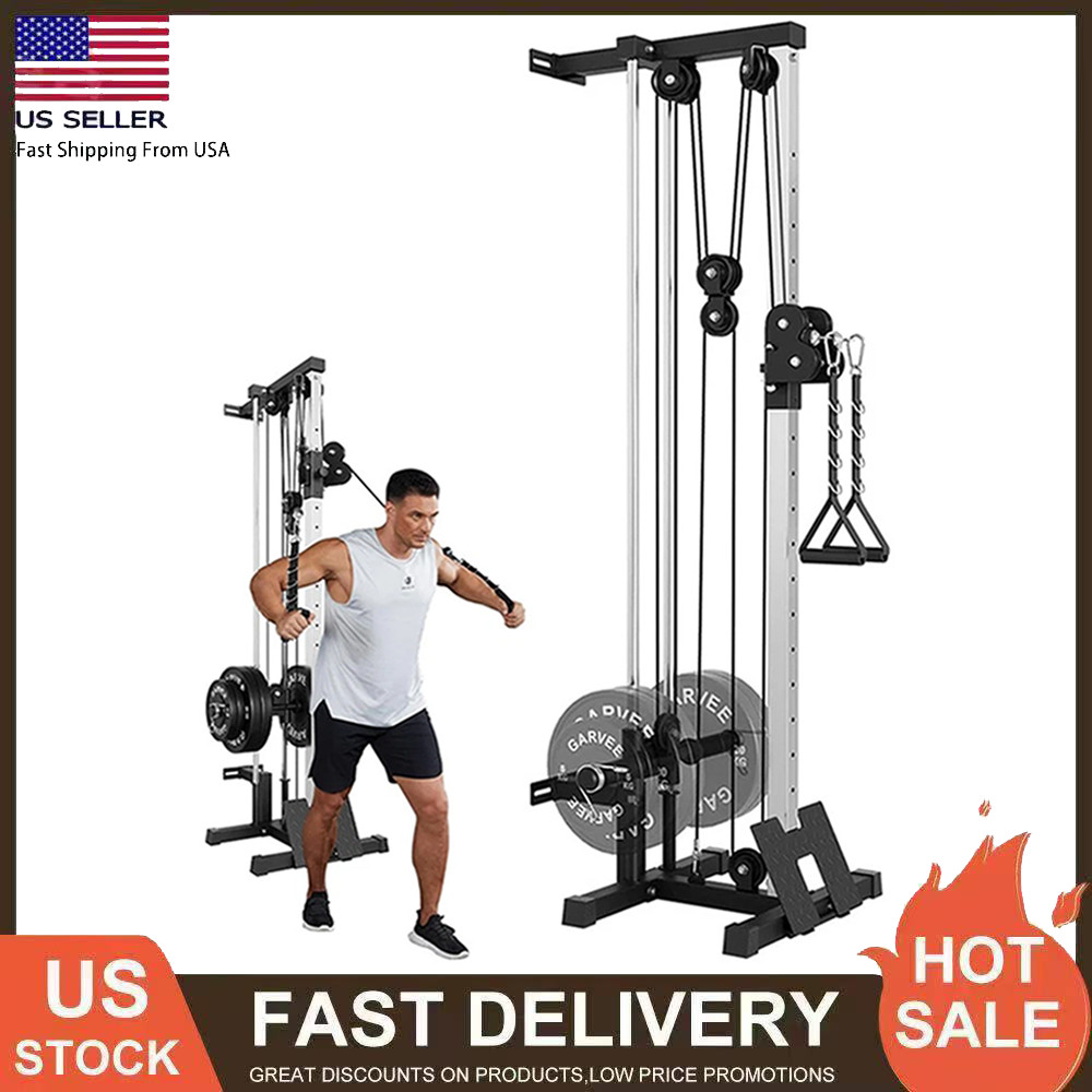 Wall Mount Cable Machine LAT Pulldown Machines W/19 Positions Dual Pulley System