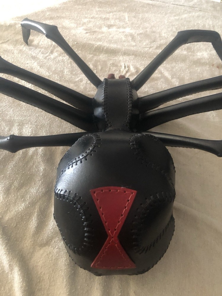 Leather Black Widow Spider, Handcrafted
