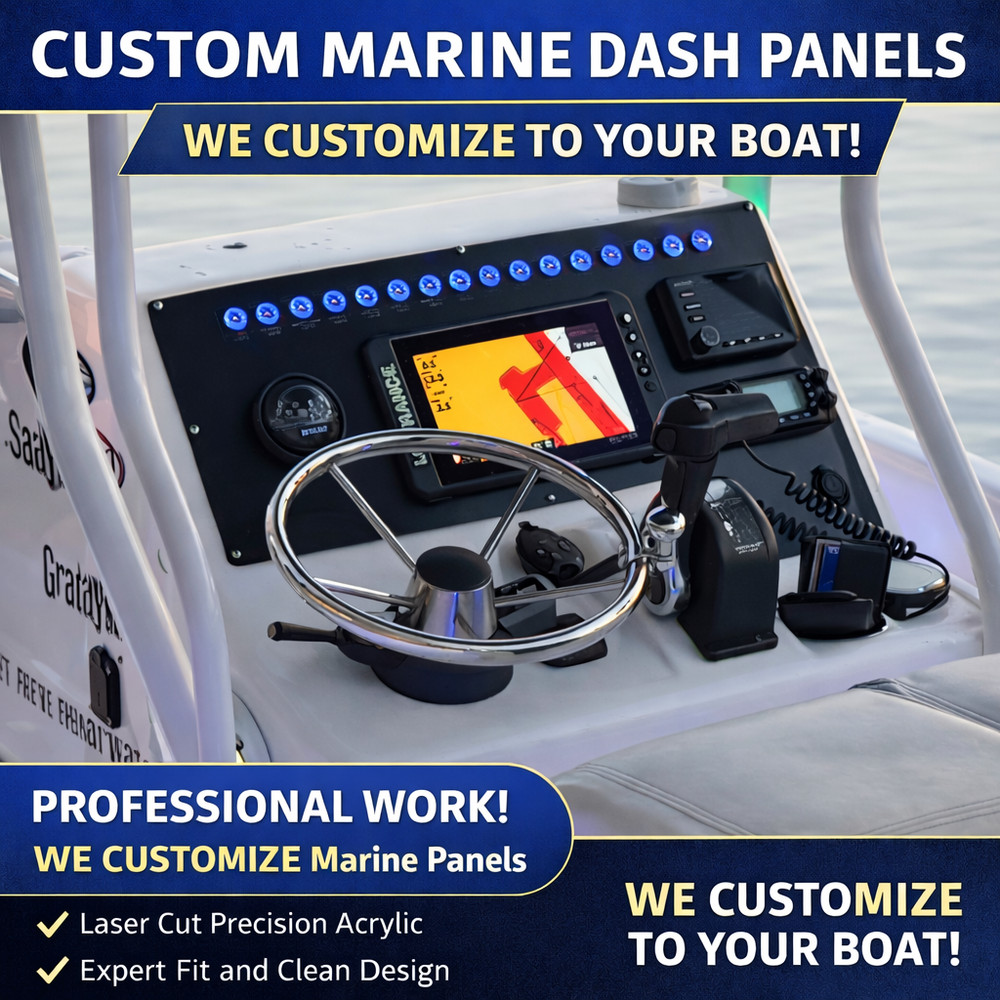 Custom Acrylic Boat Dash Panel Laser Cut Made to Order