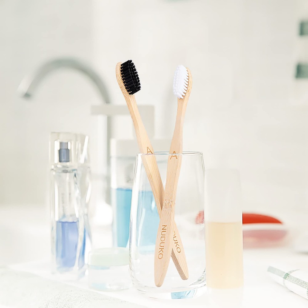 Biodegradable Bamboo Toothbrushes BPA Free Soft Bristles Compostable