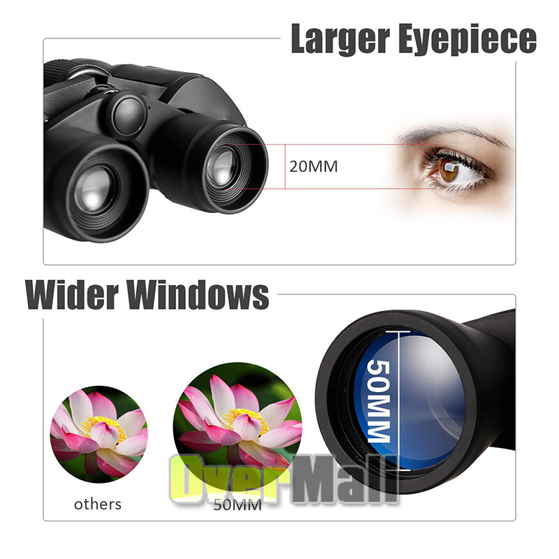 180X100 High Powered Compact Binoculars Waterproof Low Light Vision Carry Case