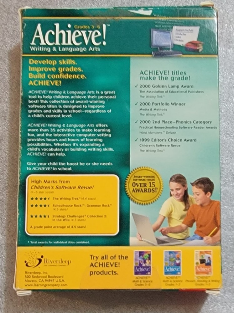 Achieve! Writing & Language Arts Grades 3-6 CD Learning Software Windows & Mac
