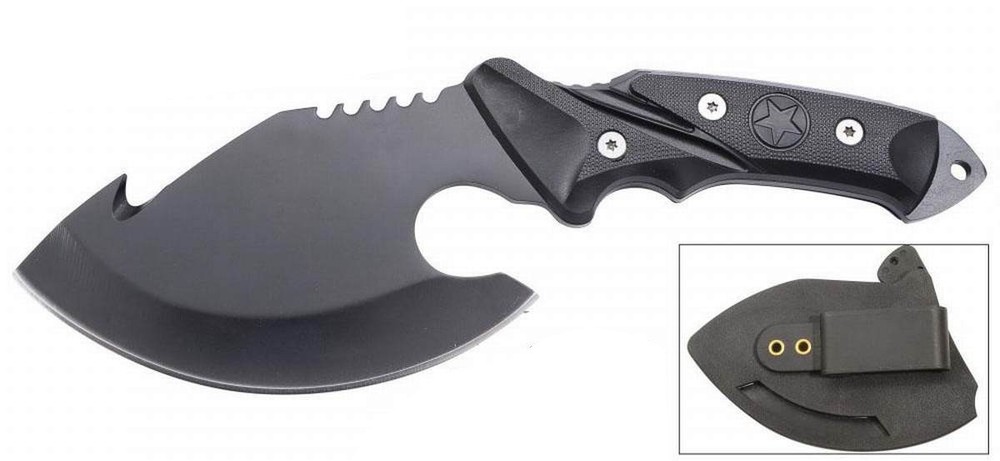 Defender 10"" Black Skinner Knife with Sheath
