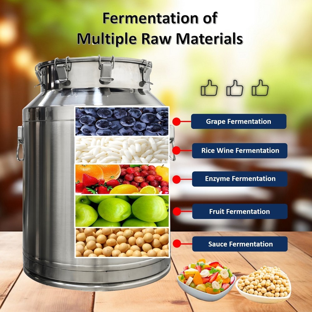 64L Stainless Steel Fermenter/Storage Tank for Wine Brewing, Storage, Transport