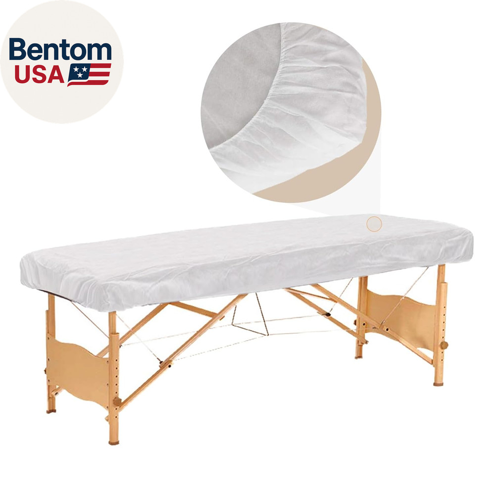 50PCS Disposable Fitted Massage Table Sheets, Heavy Duty Elastic Disposable Bed