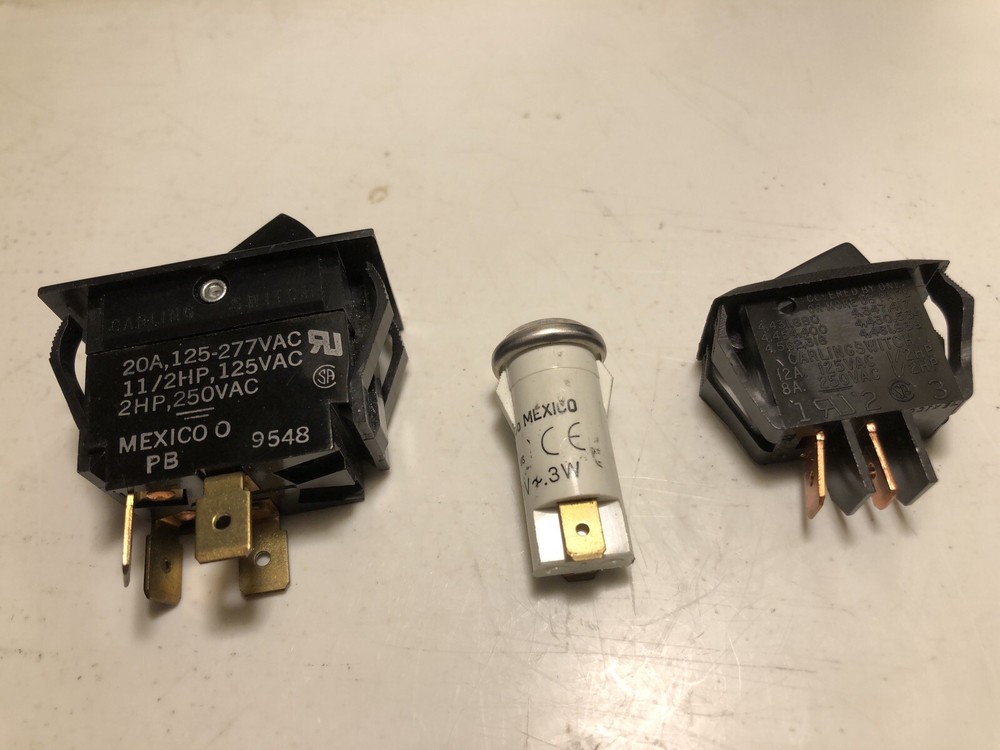 Bloomfield Main Switch 8528-40 Brew Start Switch 2E-70733 and Pilot Light Green