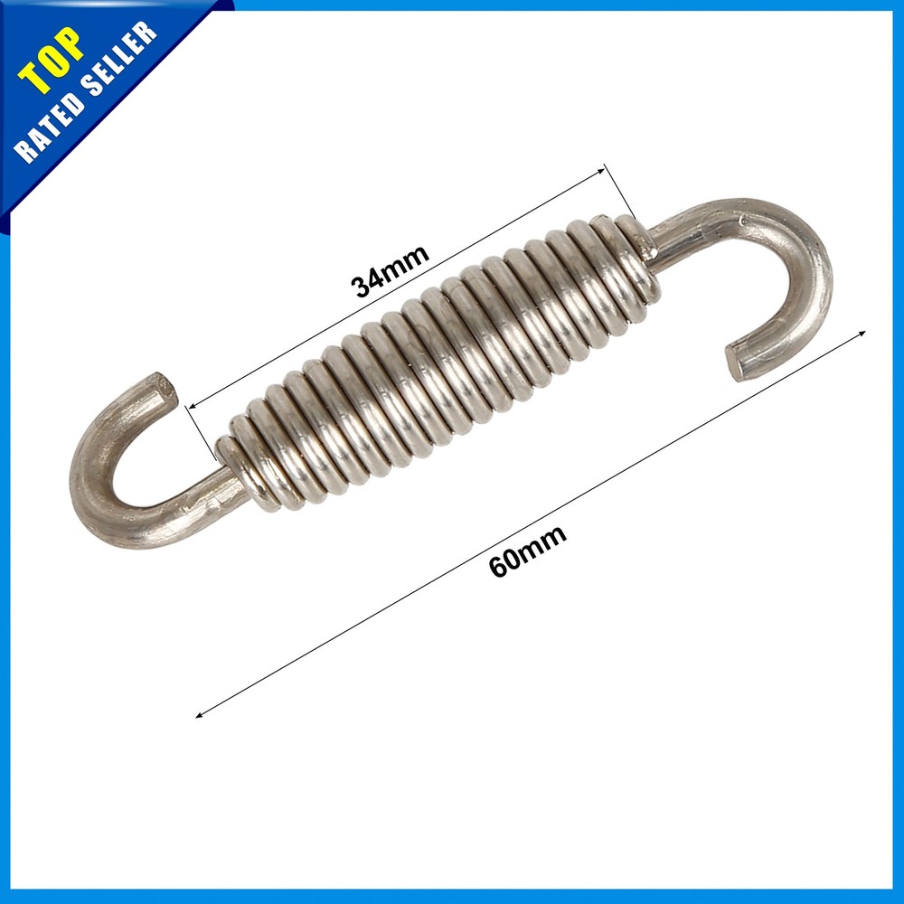Pack of 2 Motorcycle 45mm Exhaust Pipe System Muffler Coil Spring w/ Pull Hooks