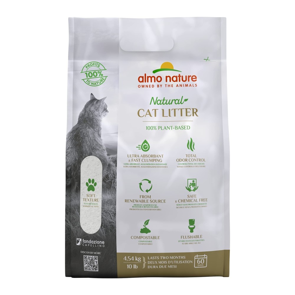 almo nature Natural Cat Litter 100% Plant-Based 10 Lb, 77