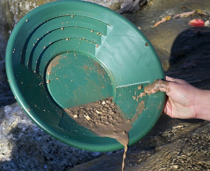 12" Green Gold Panning pan