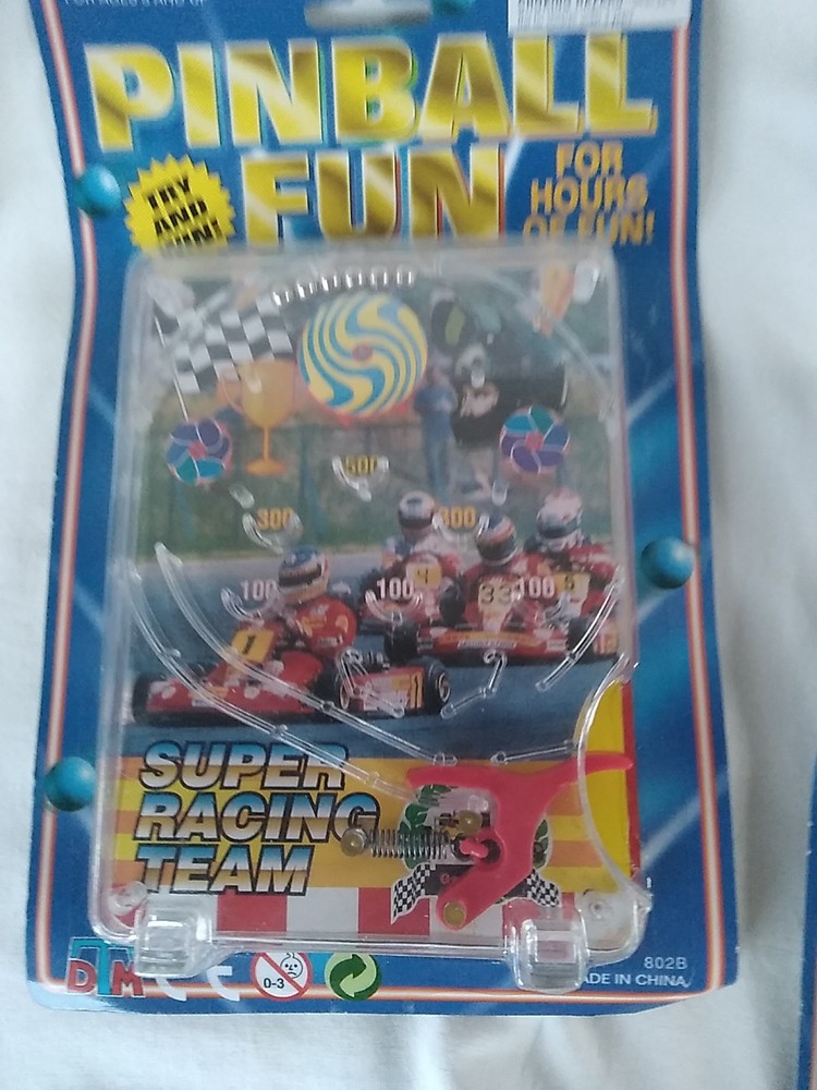 Super Racing TEam Game Mini Pinball Machine Arcade Excellent Condition