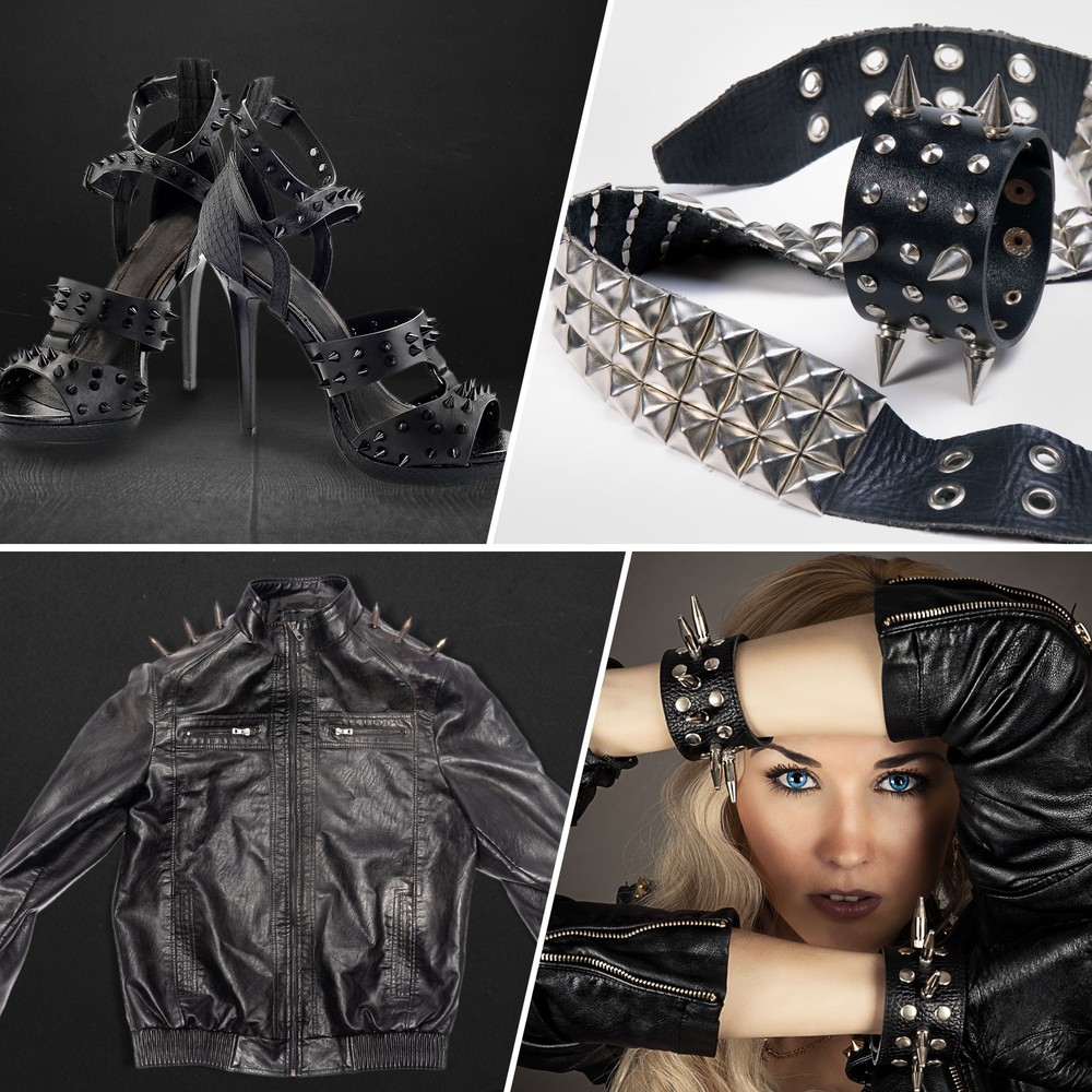 8Pcs Cone Spike Stud Rivet, 10x20mm Tree Studs and Spikes Bright Red