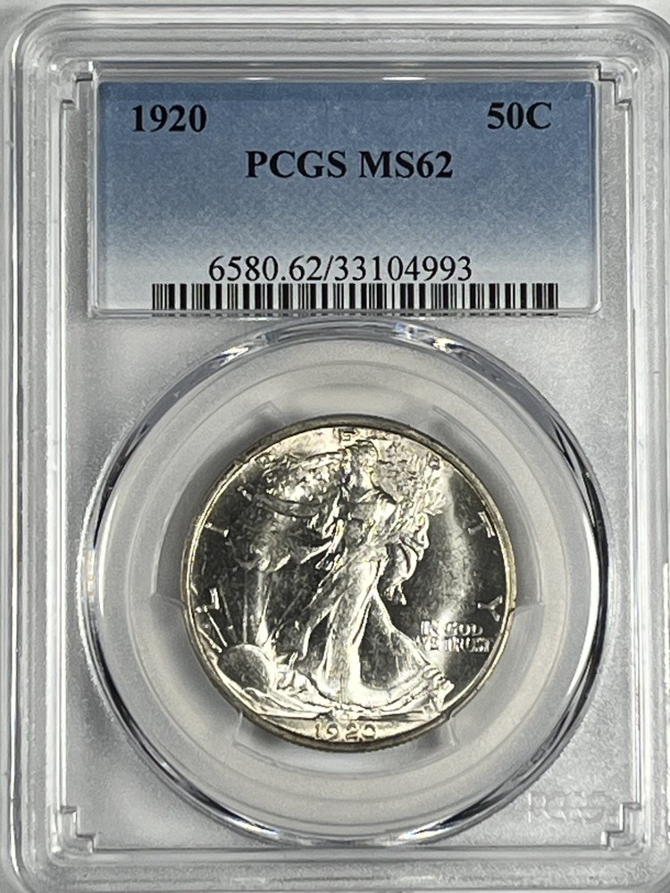 1920  Walking Liberty Half Dollar : PCGS MS62