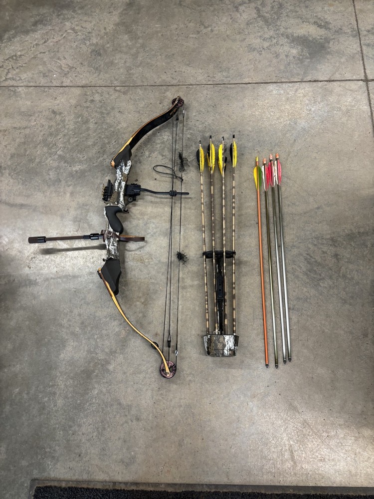 golden eagle compound bow with hunting and practice arrows