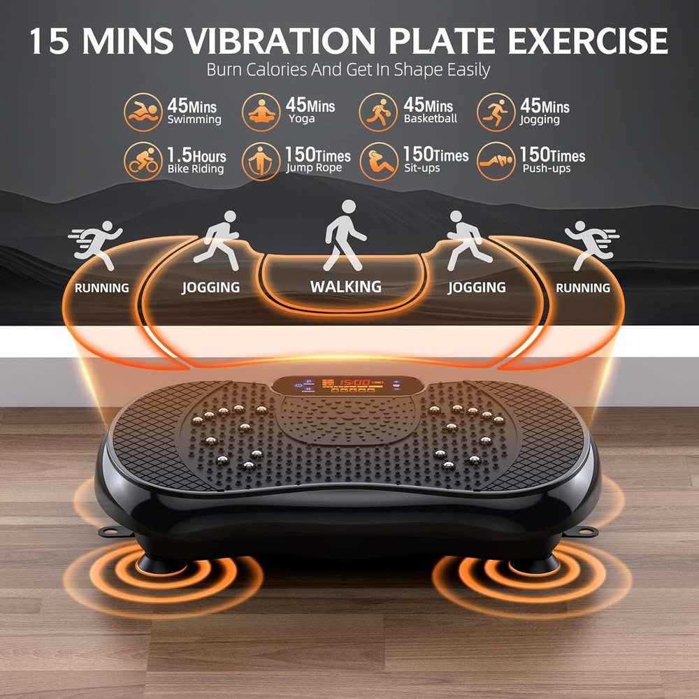 Vibration Plate Exercise Machine, Full Body Workout Platform for Home Use