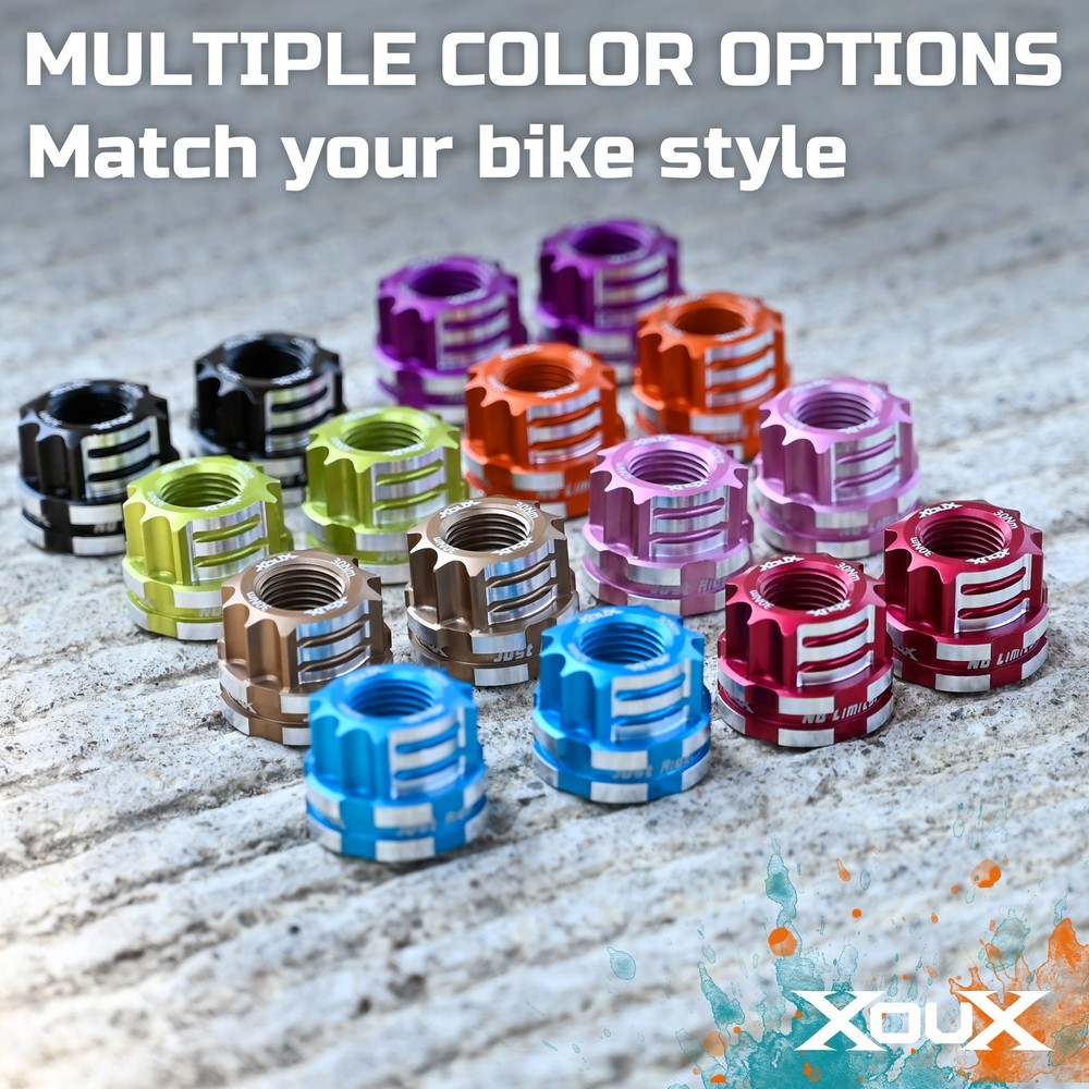 XOUX AX-C BMX Axle Nuts 10MM, Green