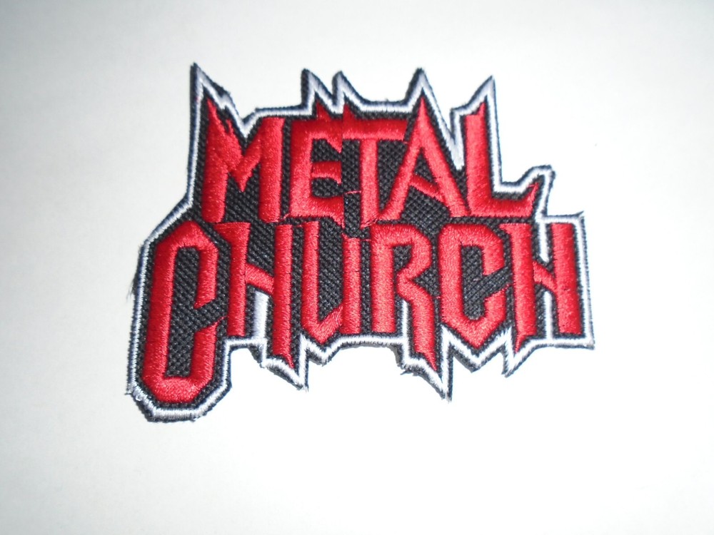 METAL CHURCH IRON ON EMBROIDERED PATCH