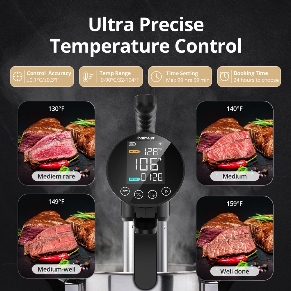 Culinary Sous Vide Precision Cooker Immersion 1000 Watts Circulators with Recipe