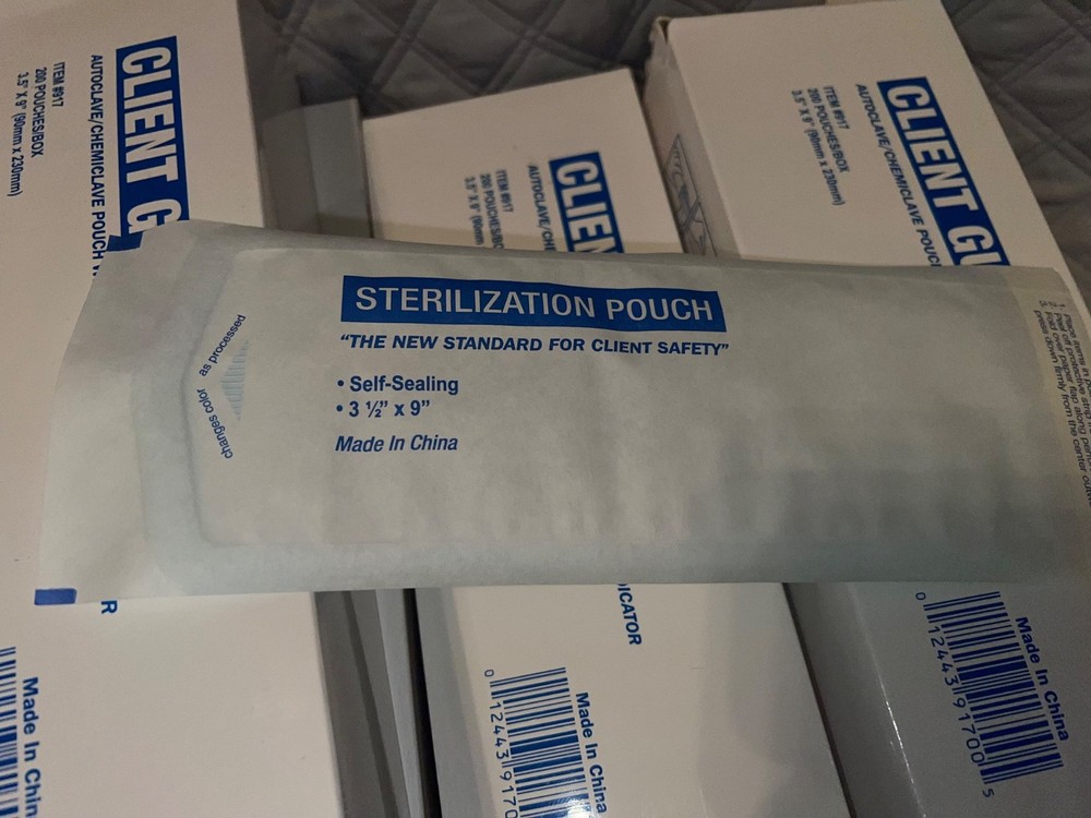10 boxes autoclave/chemiclave pouch w/ internal processing indicator 3.5"x9"