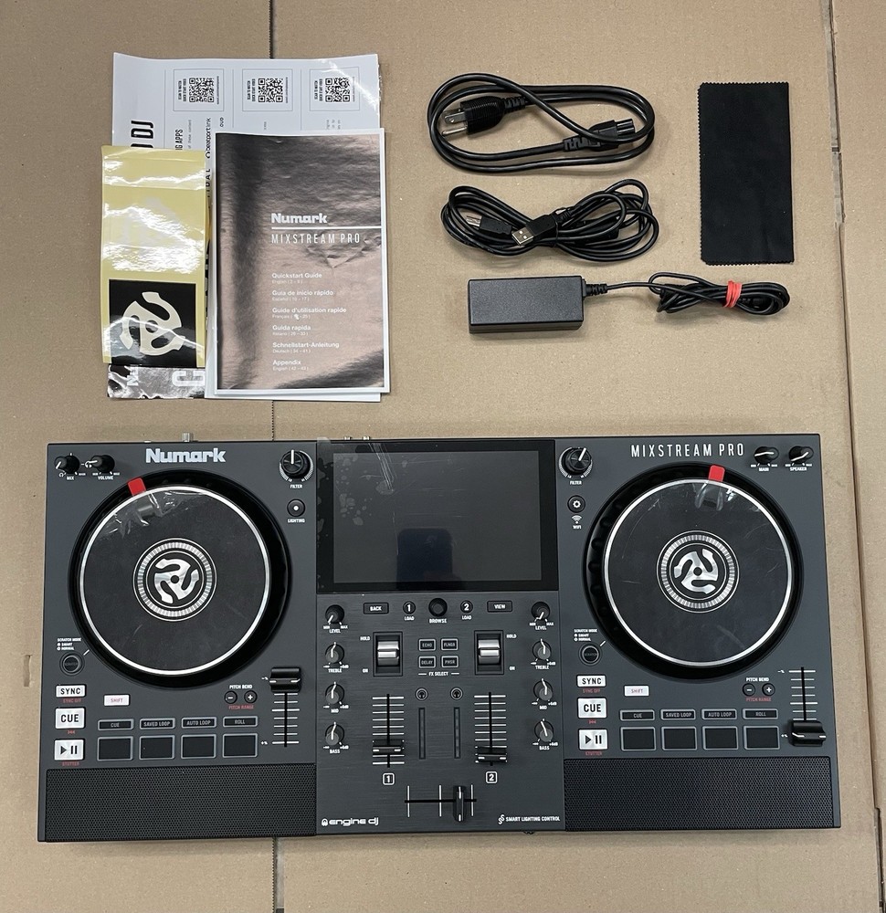 NUMARK MIXSTREAM PRO + Double Deck WiFi DJ Controller with Built-in Speakers