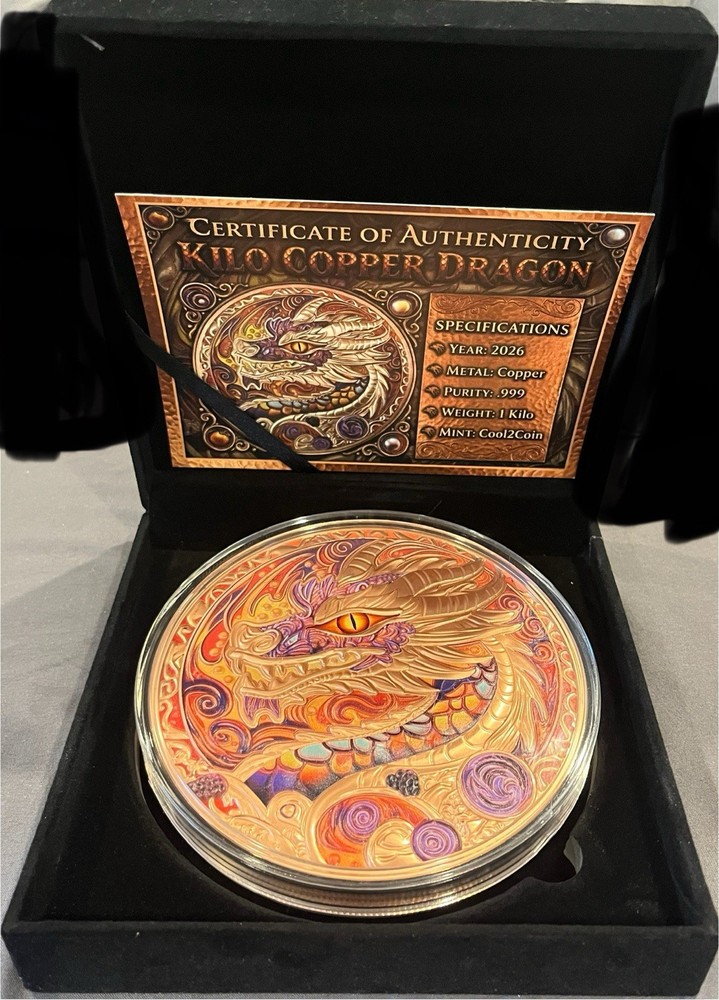 Cool.2coin 1 Kilo Dragon Copper Coin