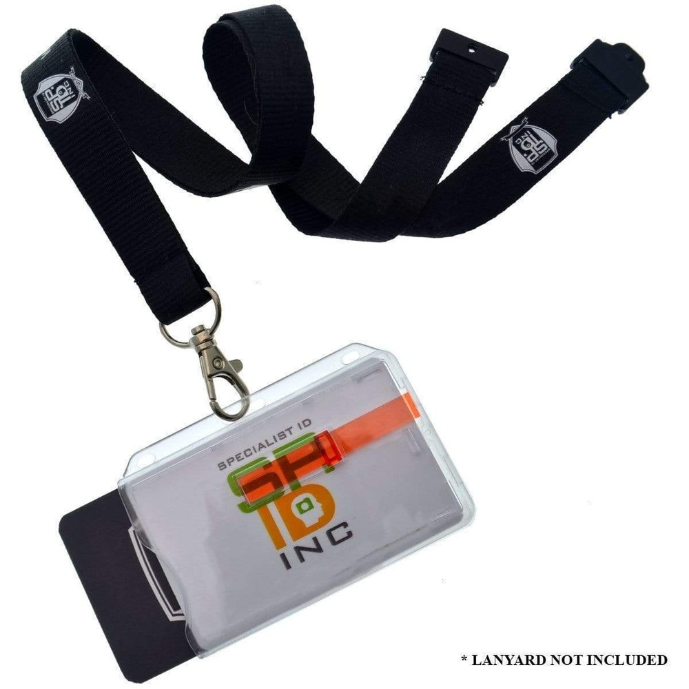 Two Card Badge Holder - Horizontal Case with Double Red Extractor Slide Tabs