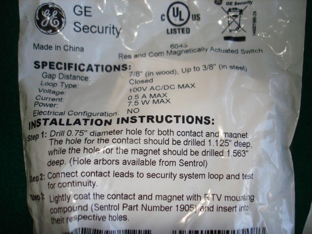 GE MAGNETICALLY ACTUATED DOOR POSITION SWITCH (4)