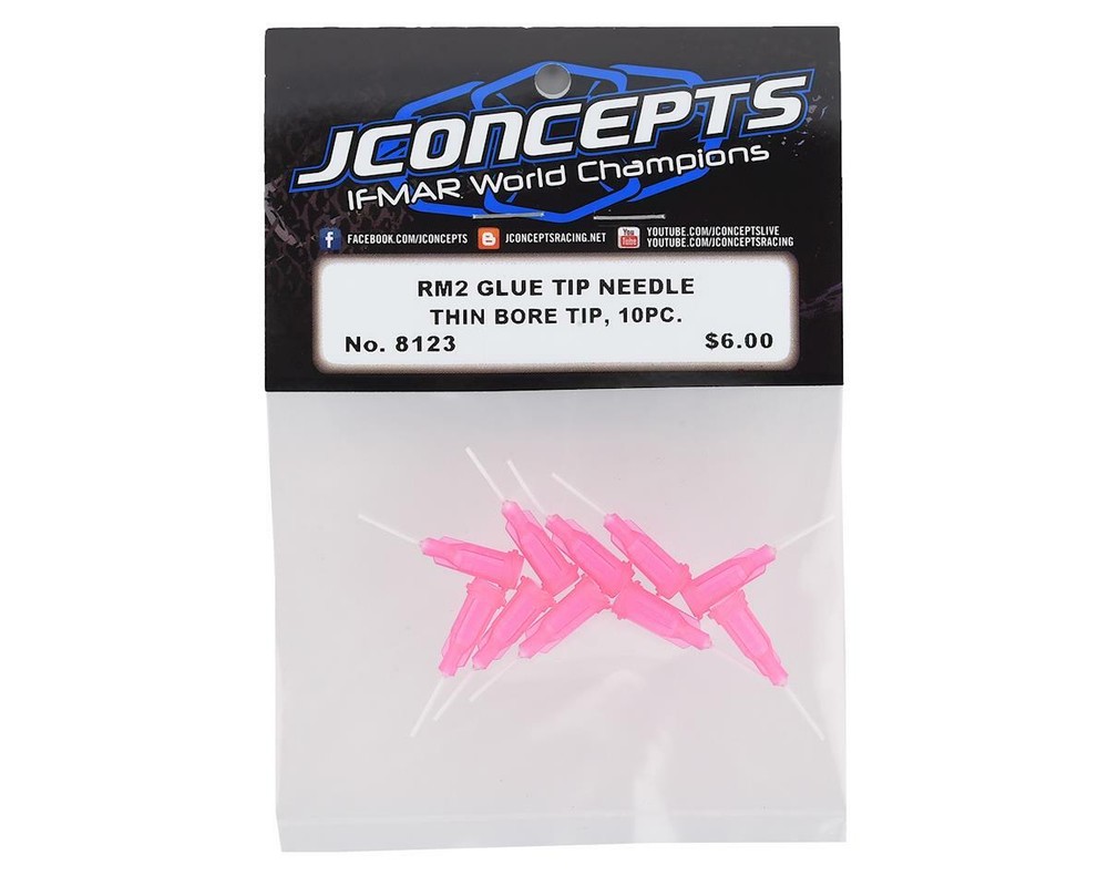 JConcepts RM2 Thin Bore Glue Tip Needles (Pink) (10) [JCO8123]
