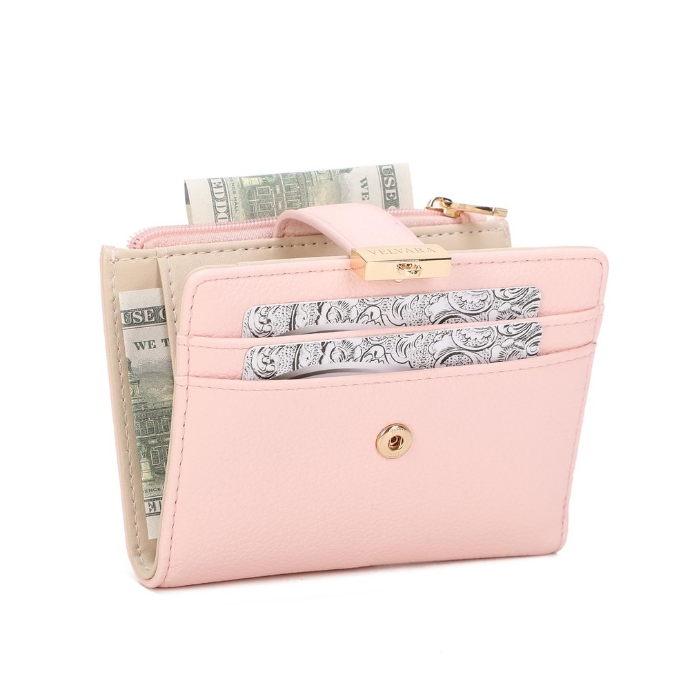Women’s RFID Blocking Leather Wallet – Small Compact Bifold Wallet with Zippe...