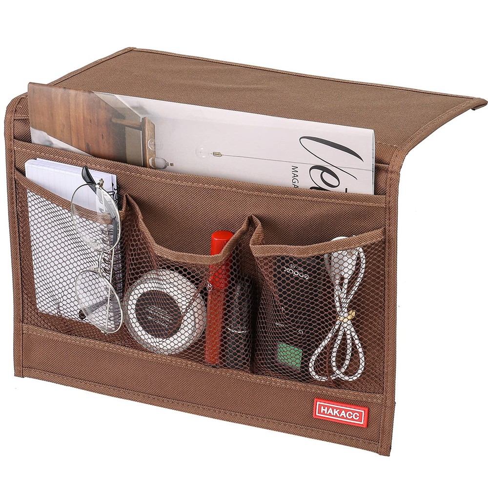 Bedside Storage Organizer, Remote Control Holder, Bed Pockets Bedside Caddy S...