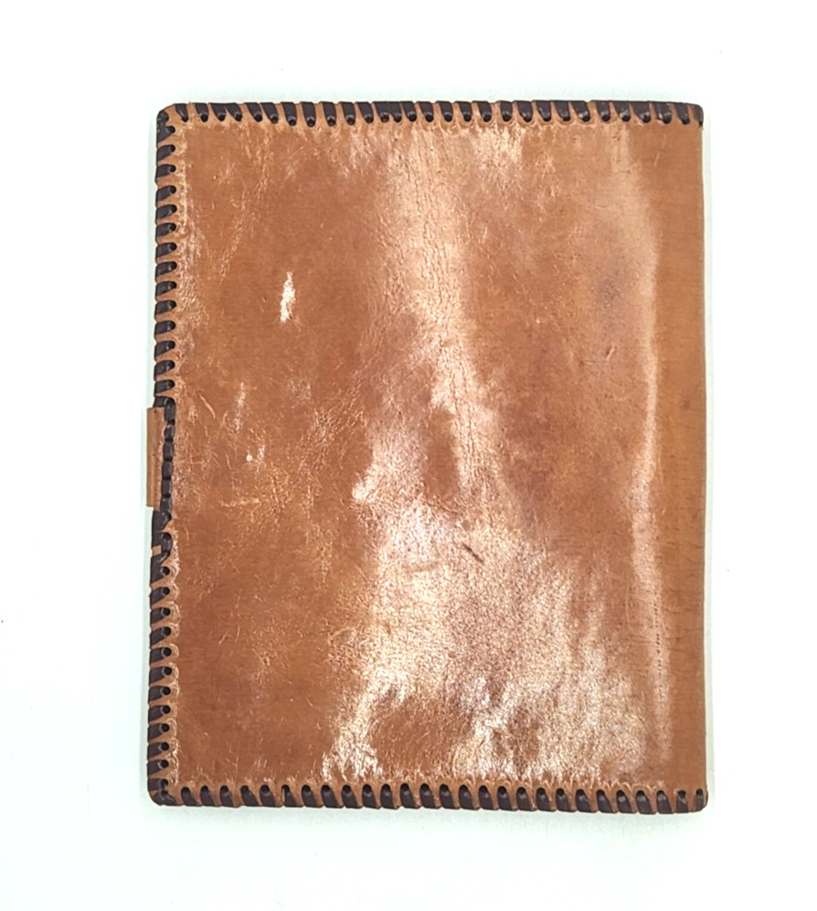 Vtg Hand Tooled Leather Journal Cover Folder Case Mosque 8x10"