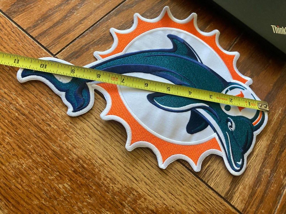 Huge Embroidered Miami Dolphins Iron On Jacket Patch 11"