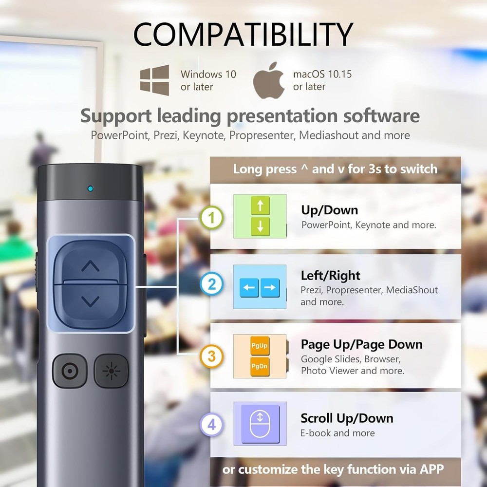 Bluetooth Wireless Presenter for PowerPoint Presentations