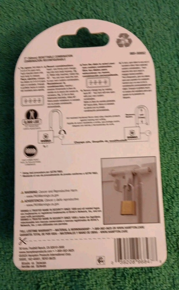 BRINKS (665-50052) Combination Lock Resettable, 50mm 2" Solid Brass (L24)