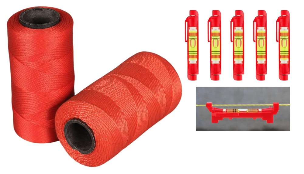High Strength Nylon String Line #18, 1000 Ft,With 5 String Line Level Tool, for