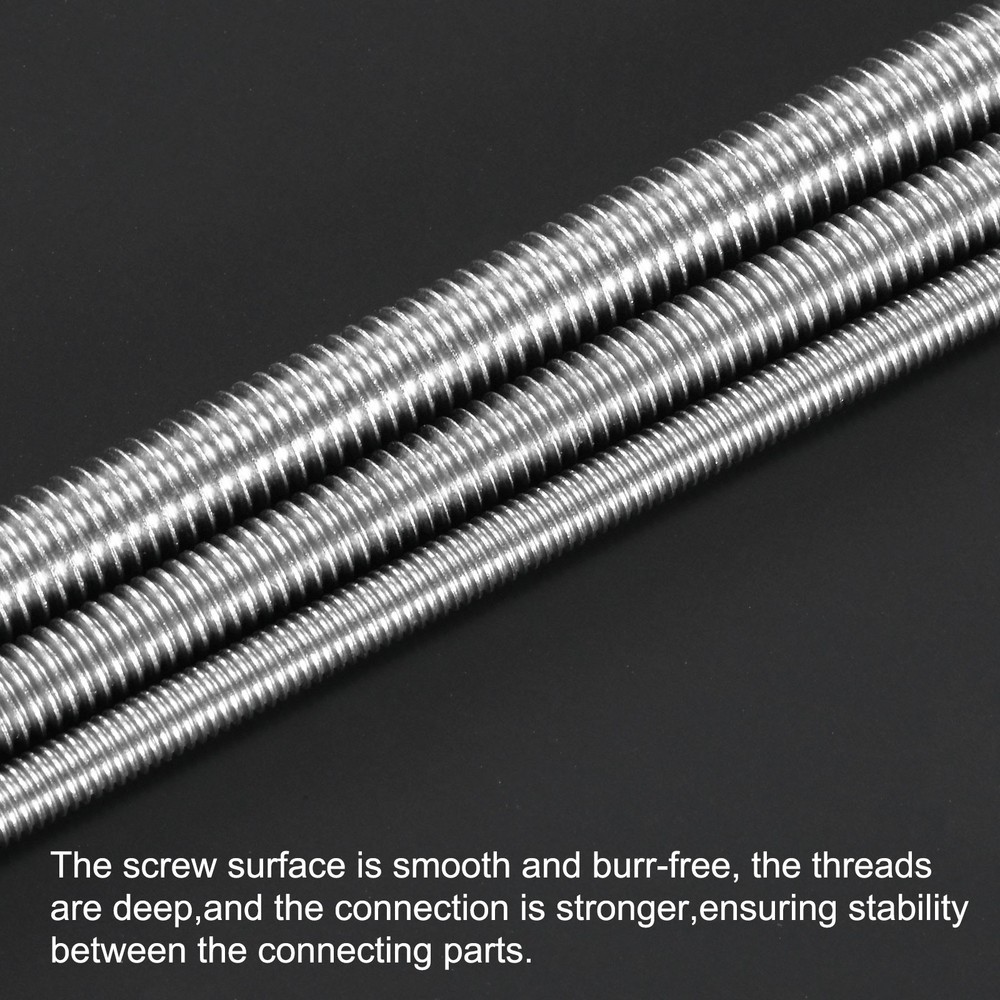 10-Set Fully Threaded Rod, M3x50mm Right Hand Thread Bar Studs with Nuts