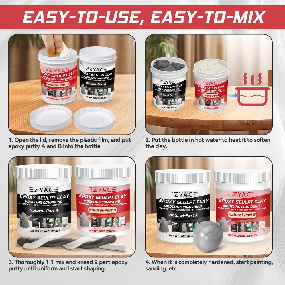 Epoxy Clay, Magic Sculpt 2 Part Modeling 1 Pound, Natural