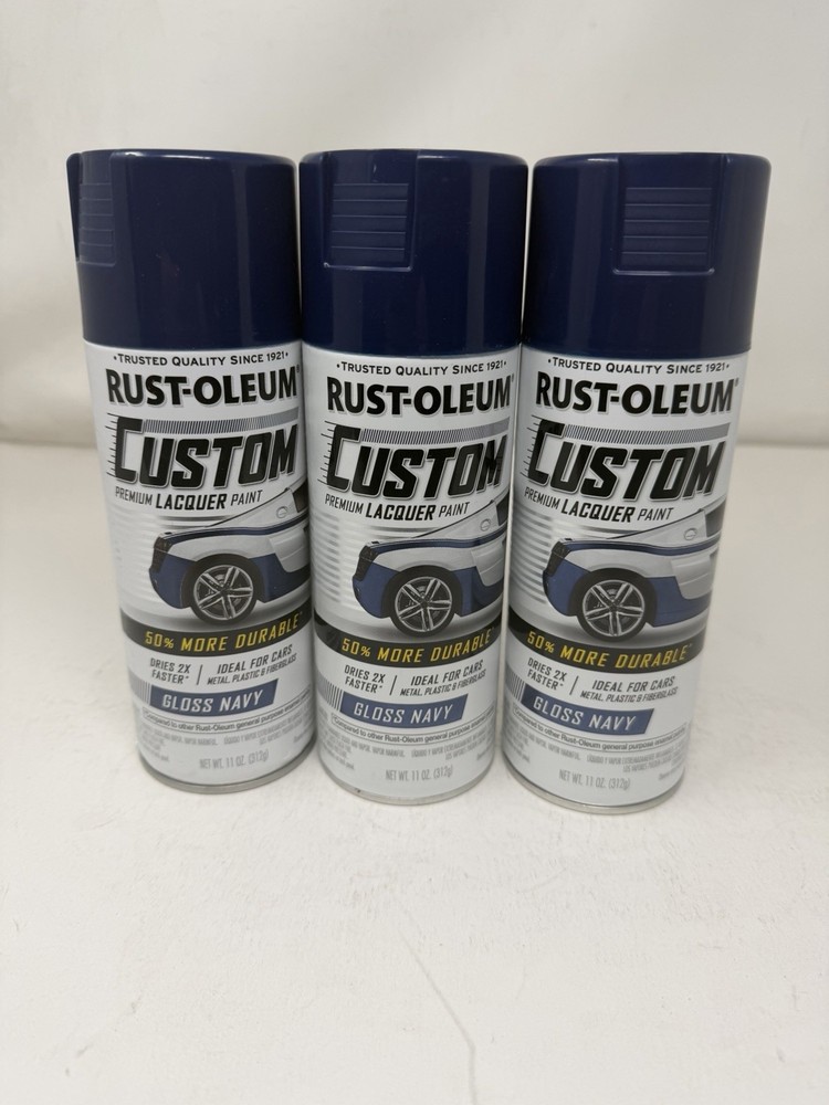 3 pack  Gloss Navy Rust-oleum Custom Premium Lacquer Paint @ 11oz. Each