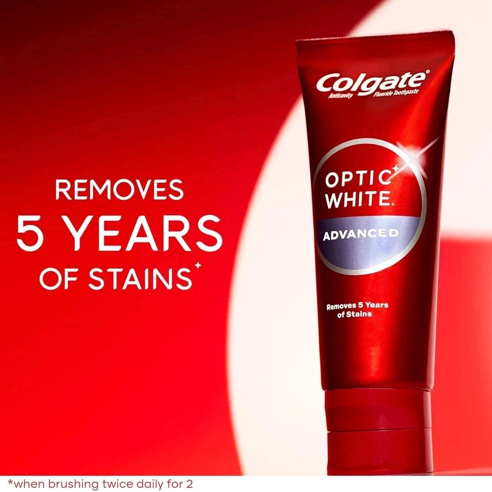 Colgate Optic White Advanced Hydrogen Peroxide Toothpaste, 3.2 oz (3 PACK)