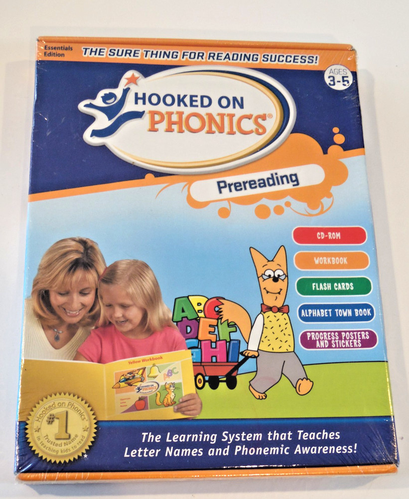 Hooked On Phonics Prereading Ages 3-5 Program Set CD-ROM Workbook -  New Sealed