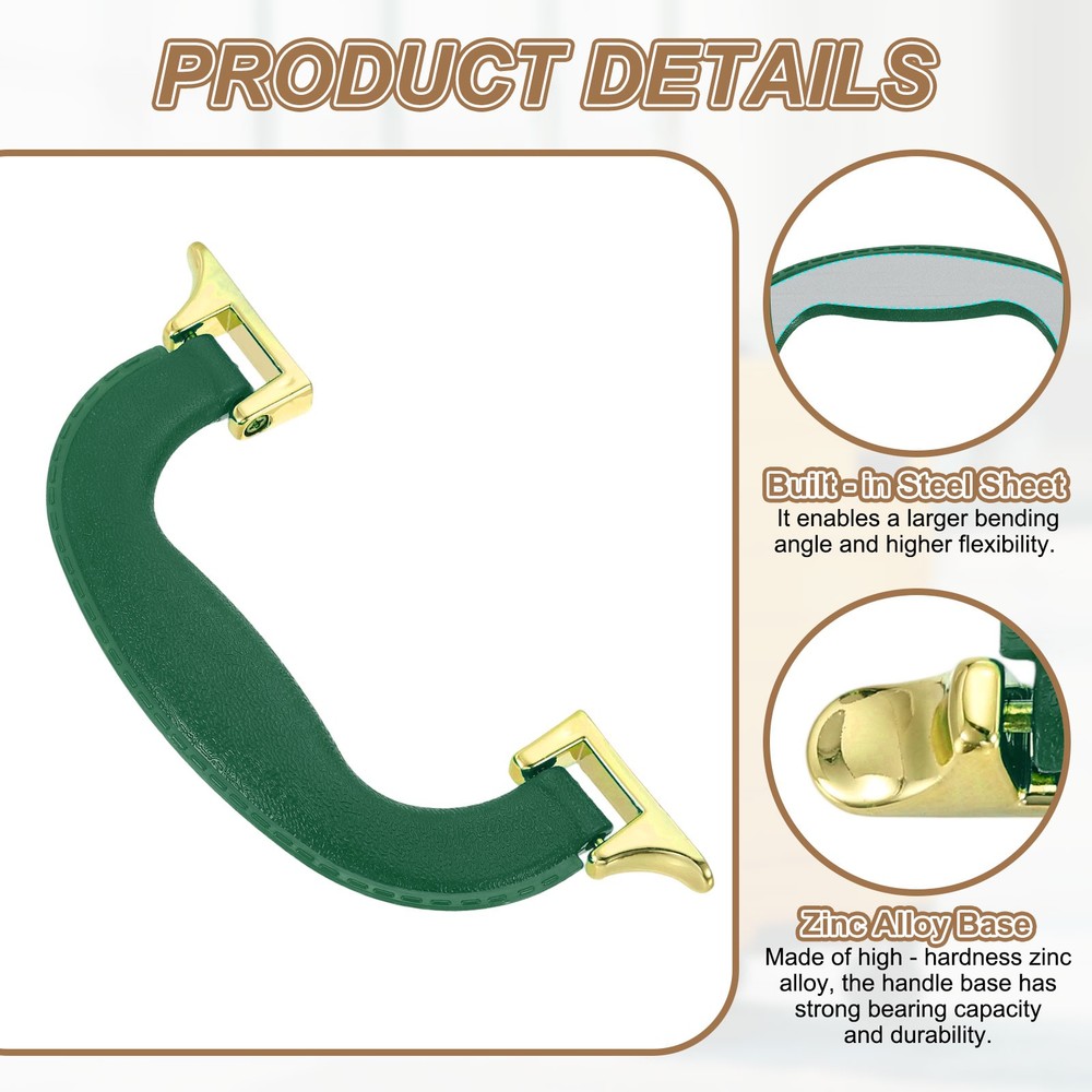 2Pcs Luggage Handle Plastic Pull Handle Grip Replacement with Screws Teal